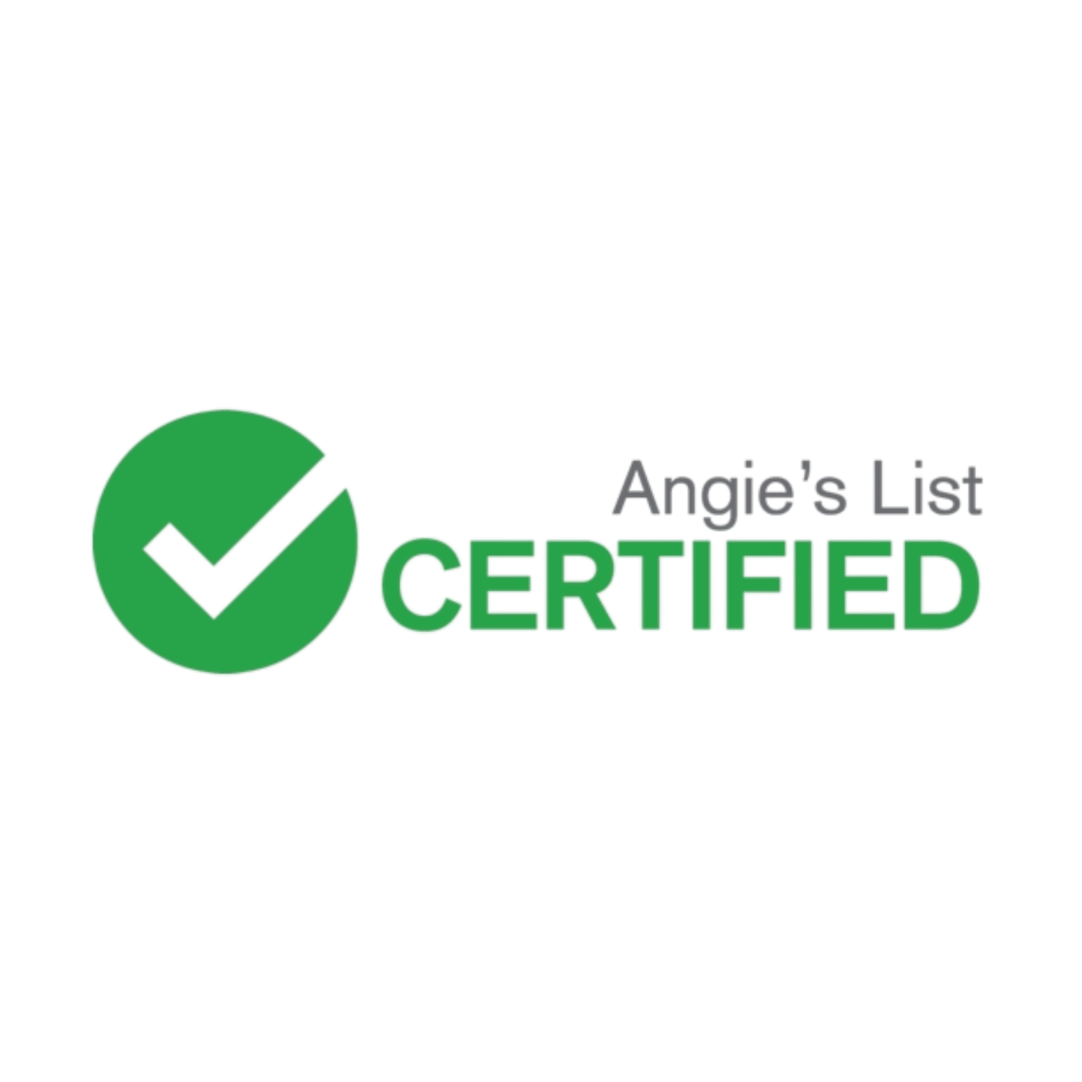 Angie's List Certified badge: Green circle with a white check mark, with