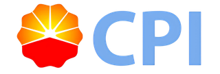 Logo of CPI, featuring a stylized sun in orange and red, next to the letters 
