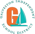 Logo for Galveston Independent School District. Orange