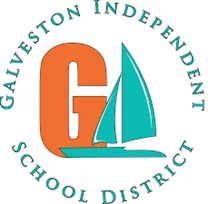Logo for Galveston Independent School District. Orange