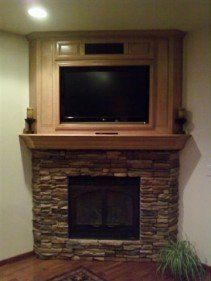 Mantel Fireplace Brown — Medford, OR — Gary Smith Custom Cabinet Shop