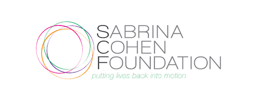 The sabrina cohen foundation logo has a colorful circle in the middle.
