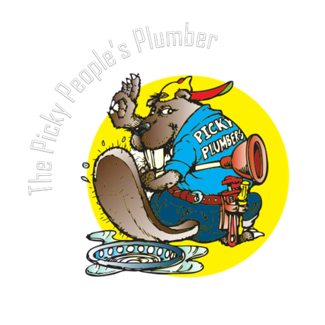 Ruiz Plumbing's beaver mascot logo