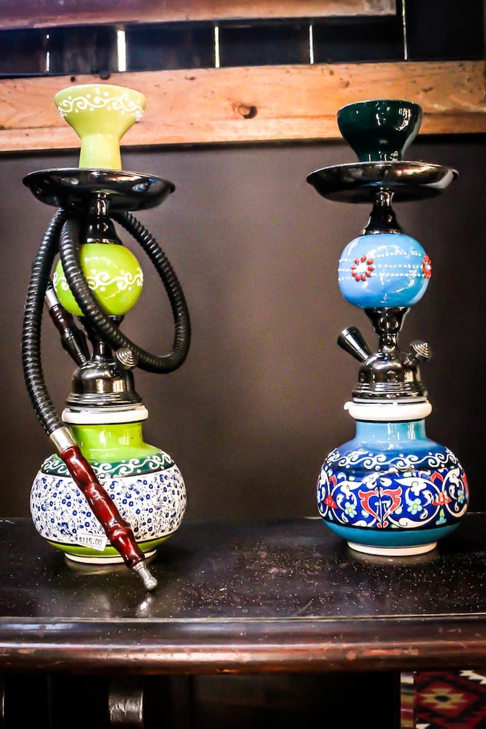 Two Colourful Hookahs Are Sitting on A Tabl — Mini Market Townsville Smoke Shop in Townsville City, QLD