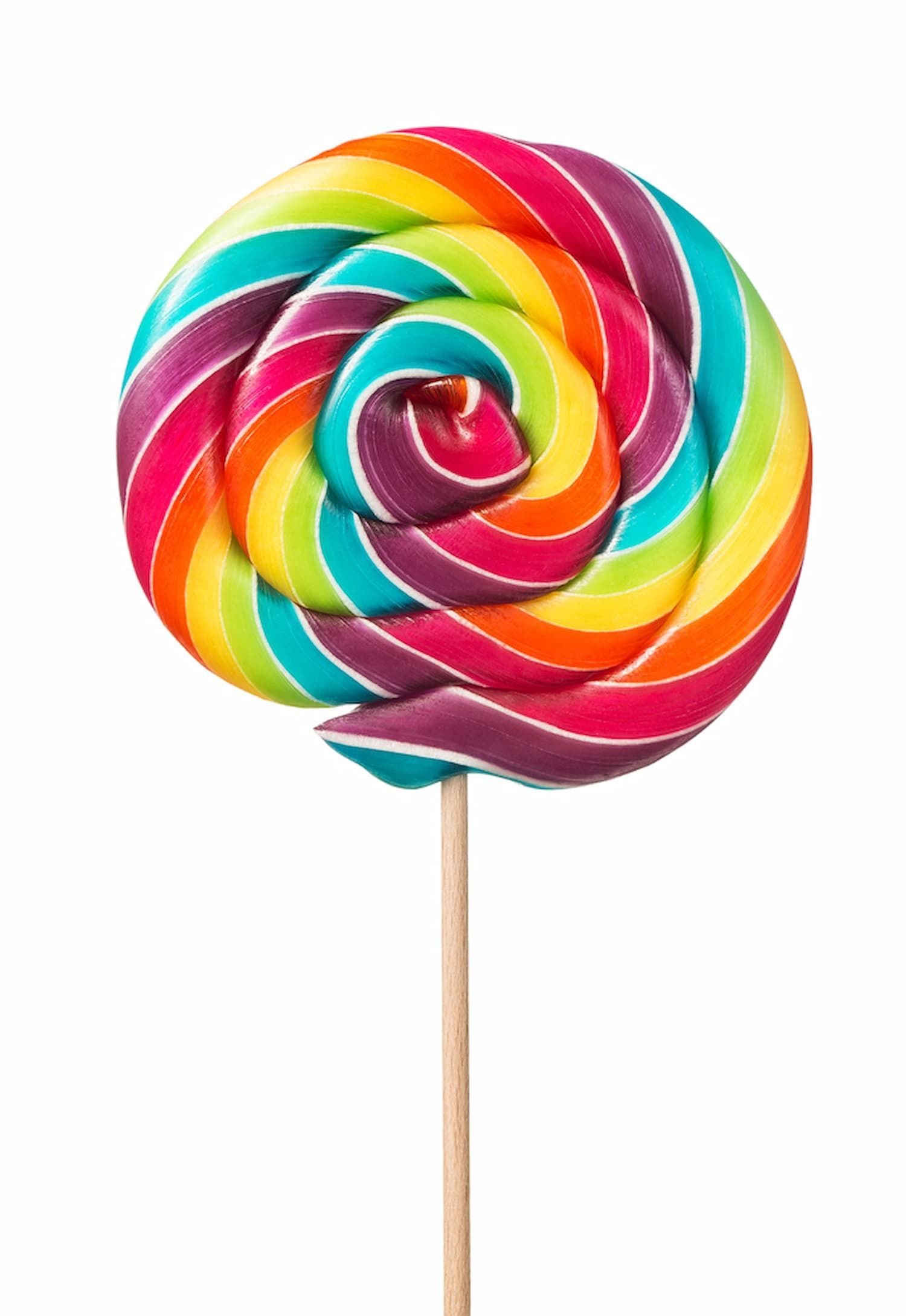 A Colourful Swirl Lollipop on A Stick on A White Background — Mini Market Townsville Smoke Shop in Townsville City, QLD