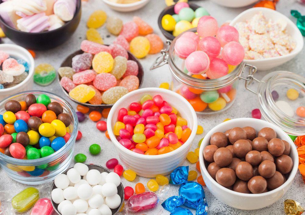 There Are Many Different Types of Candy in The Bowls — Mini Market Townsville Smoke Shop in Townsville City, QLD