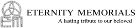 Eternity Memorials logo with emblem and tagline, &ldquo;A lasting tribute to our beloved&rdquo;