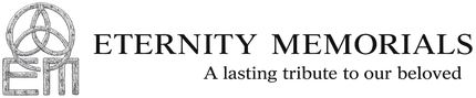 Eternity Memorials logo with emblem and tagline, &ldquo;A lasting tribute to our beloved&rdquo;