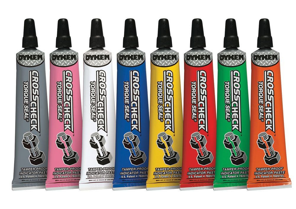 Dykem Cross Check Torque Seal is available in a wide range of colors to allow optimal mark visibility