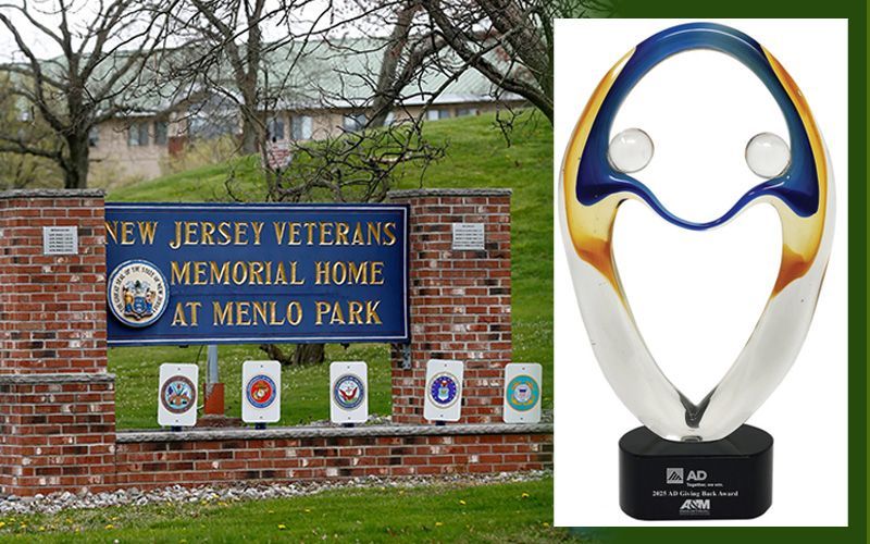NJ Veterans Memorial Home at Menlo Park, inset of 2025 Giving Back Award