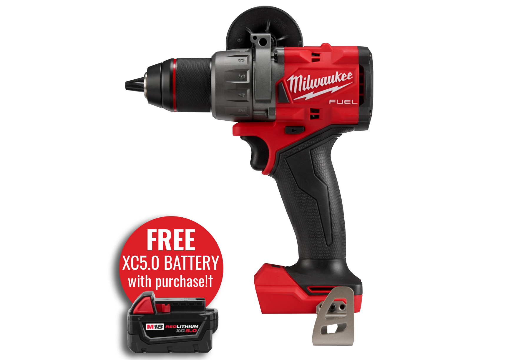 Milwaukee M18 Hammer Drill driver With Free XC5.0 Battery