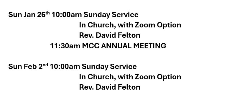 A schedule for a sunday service in church with zoom option