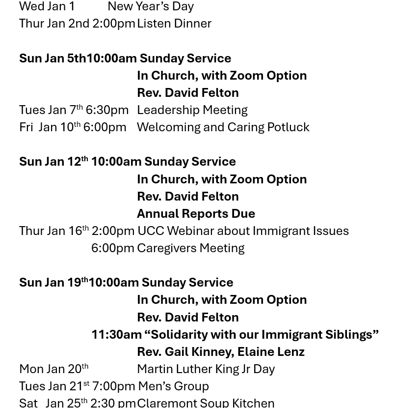 A flyer for a new year 's day service in church with zoom option