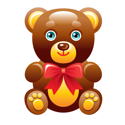 A brown teddy bear with a red bow around its neck