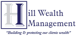 A logo for hill wealth management building and protecting our clients wealth