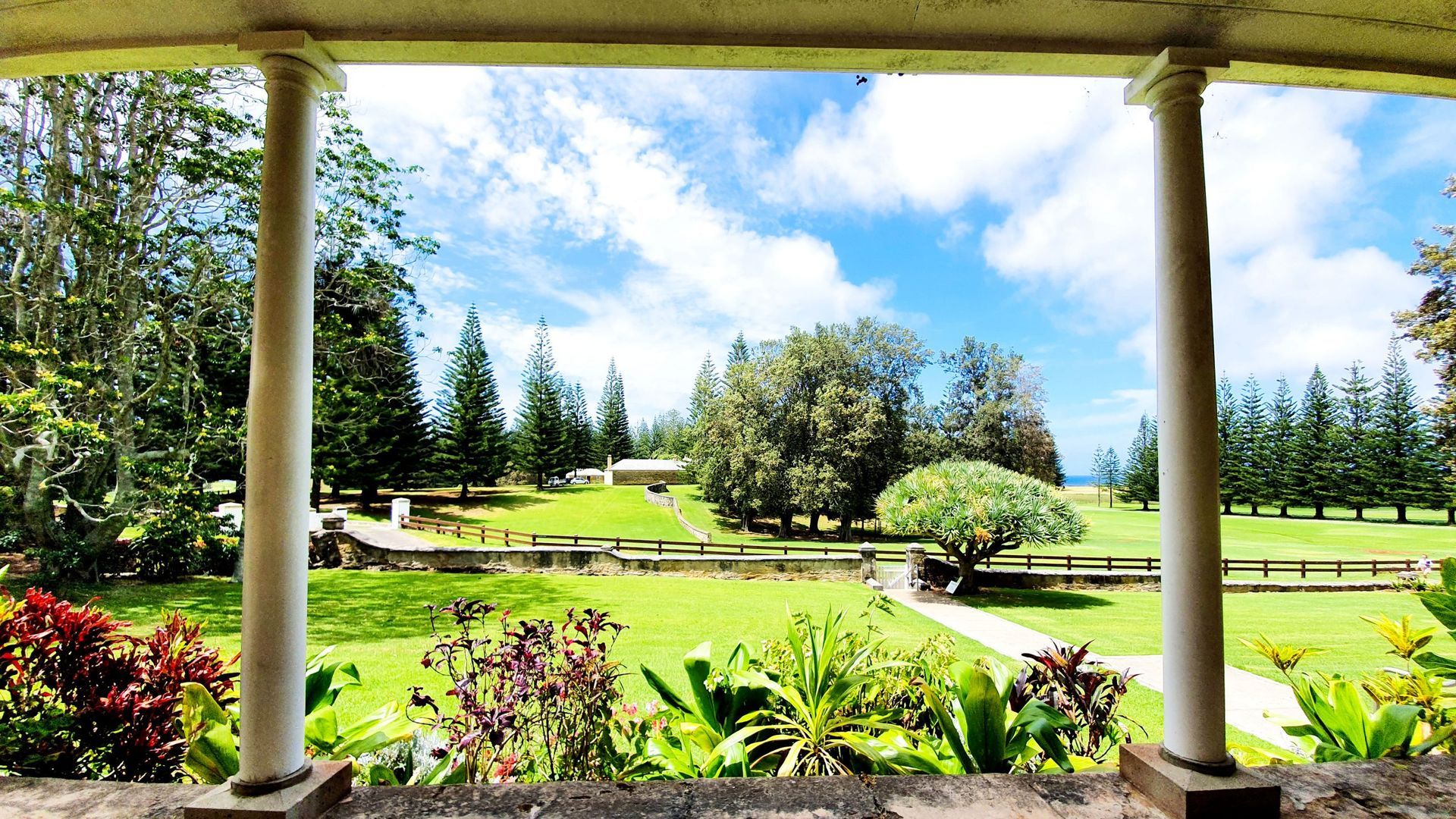 Trees, and blue sky.Norfolk Island Trade Winds Seniors Sanctuary