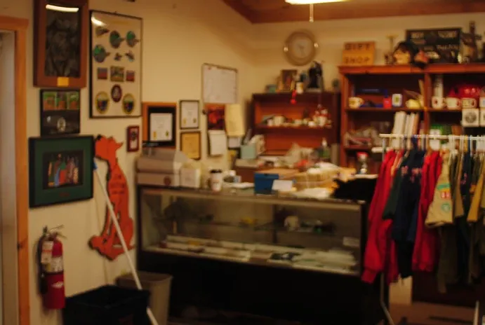 A shot of a display case and one wall of the William Hillcourt Museum