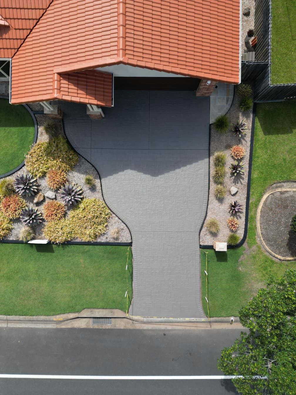 A resurfaced concrete driveway
