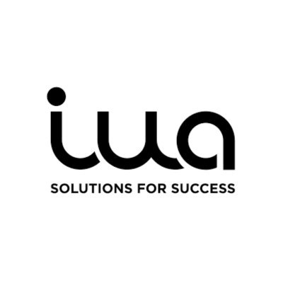 Black "iua" logo with "SOLUTIONS FOR SUCCESS" text below.
