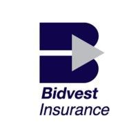 Bidvest Insurance logo: blue "B" with a horizontal line and gray triangle arrow; text "Bidvest Insurance".