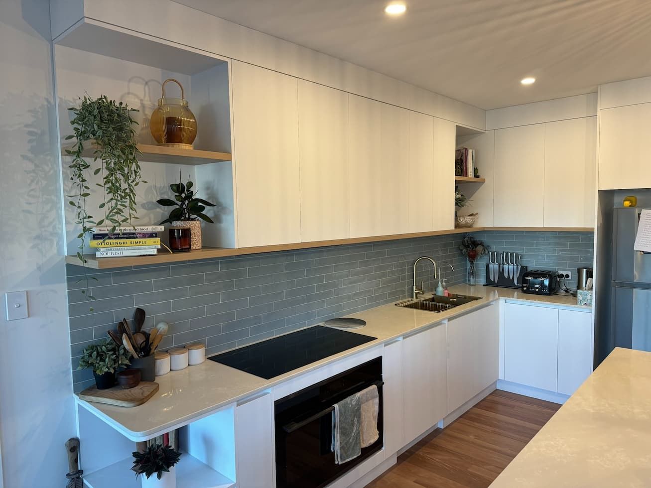 Modern Kitchen With Light Wood Cabinets
