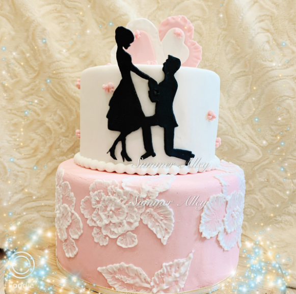 今生約定雙層翻糖蛋糕