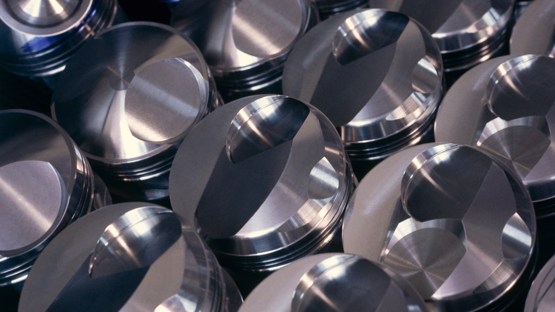 A bunch of metal cylinders are stacked on top of each other