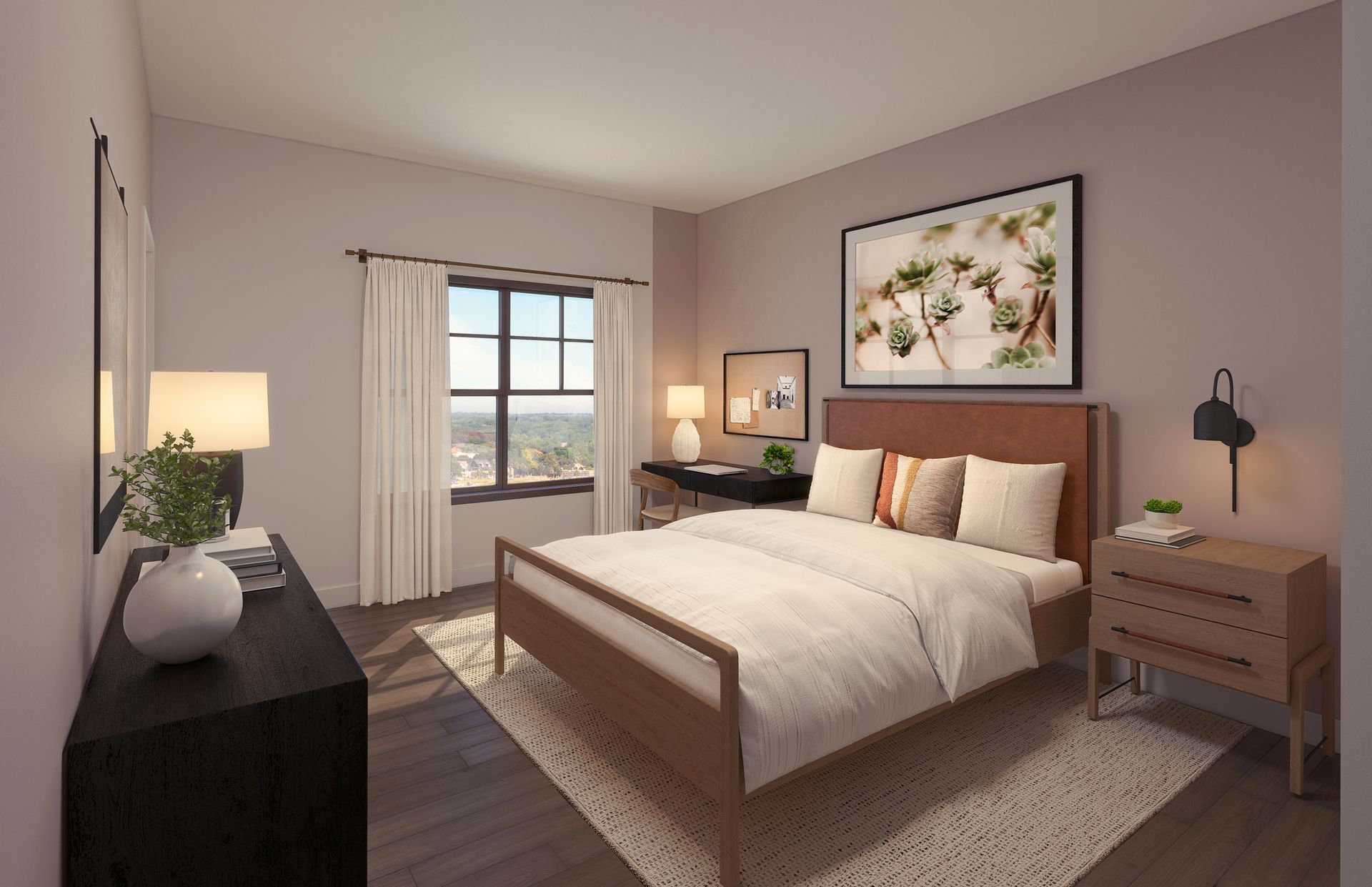 Soluna unit bedroom rendering