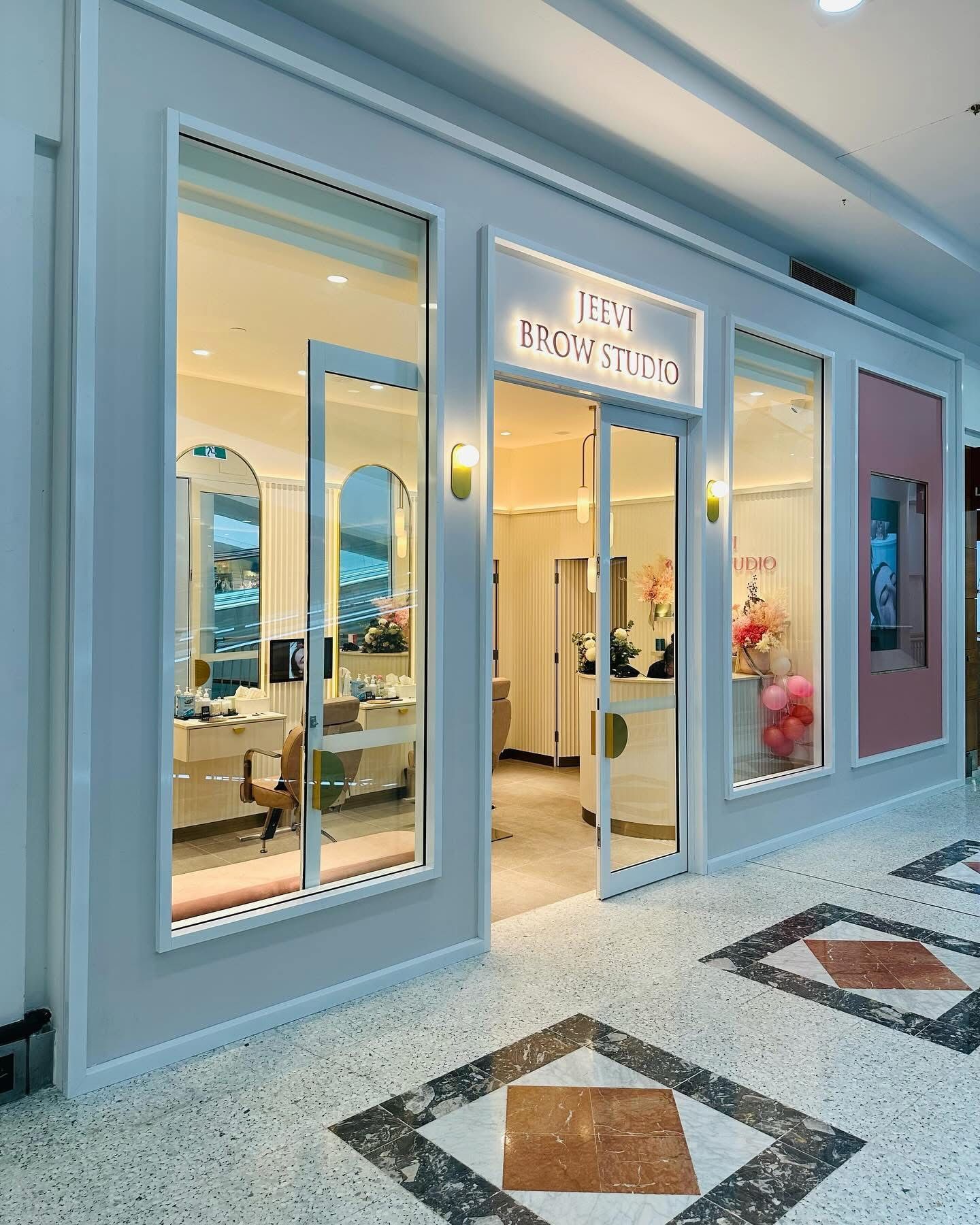A Store With A lot of Windows and a Sign That Says Brow Studio — Nyon Shopfitters in Morisset, NSW
