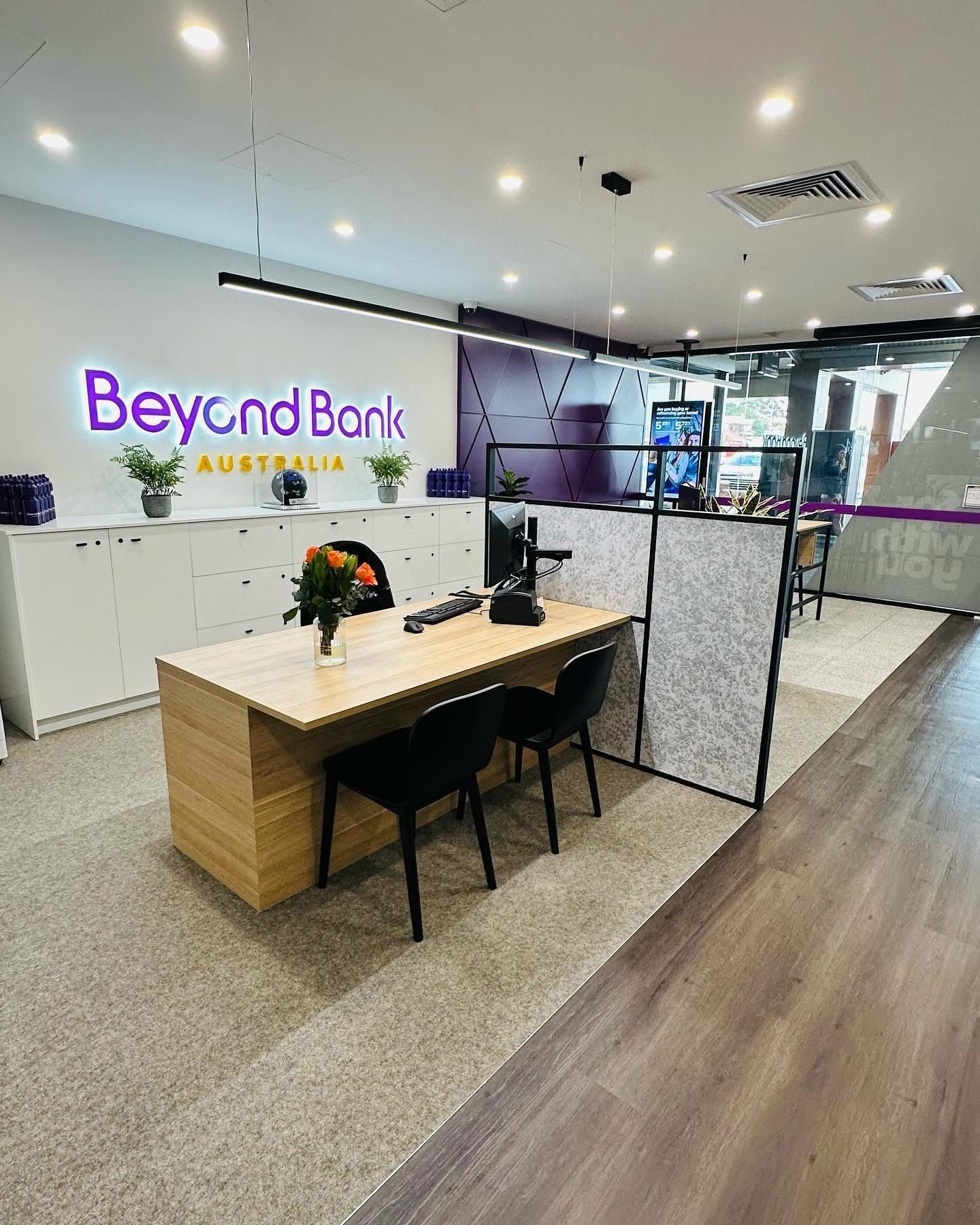 A Beyond Bank Office With a Desk and Chairs — Nyon Shopfitters in Morisset, NSW