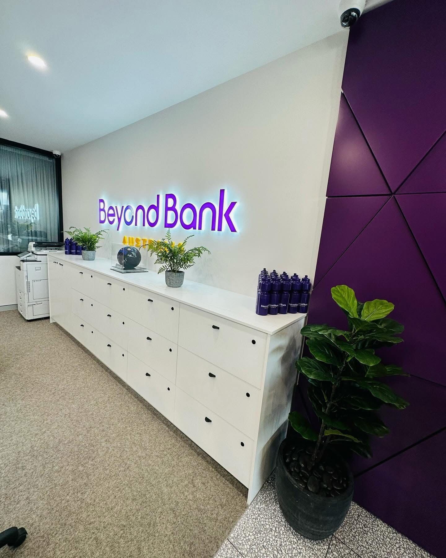 A Room With a Sign On The Wall That Says Beyond Bank — Nyon Shopfitters in Morisset, NSW