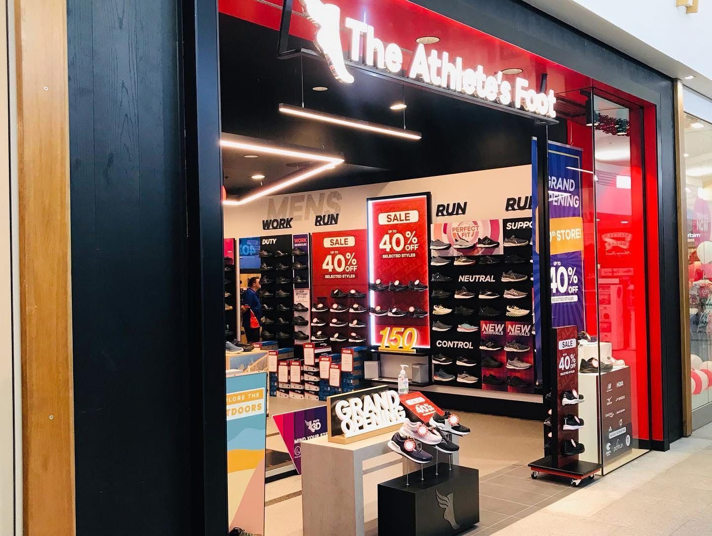 The Outside Of A Shoe Store Is Located In A Mall — Nyon Shopfitters in Morisset, NSW
