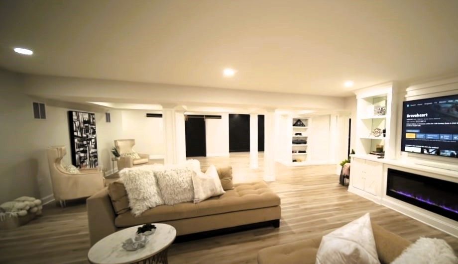 Basement fully renovated from floor to ceiling.