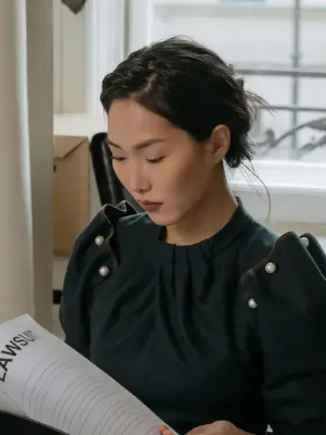 Woman reviewing therapy intake paperwork for online counseling in Virginia