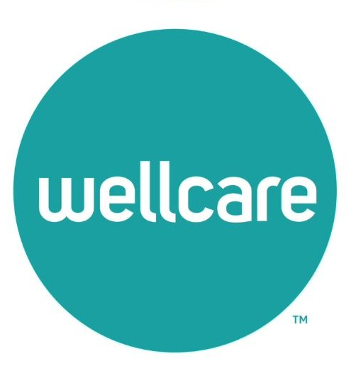 Wellcare logo: white text on teal circle.