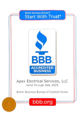 Apex electrical services llc is a bbb accredited business
