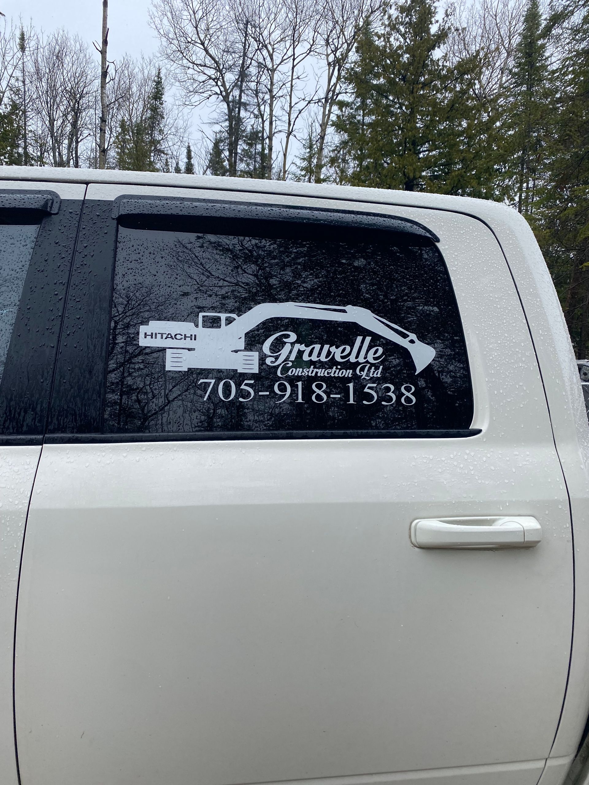 White truck window with 