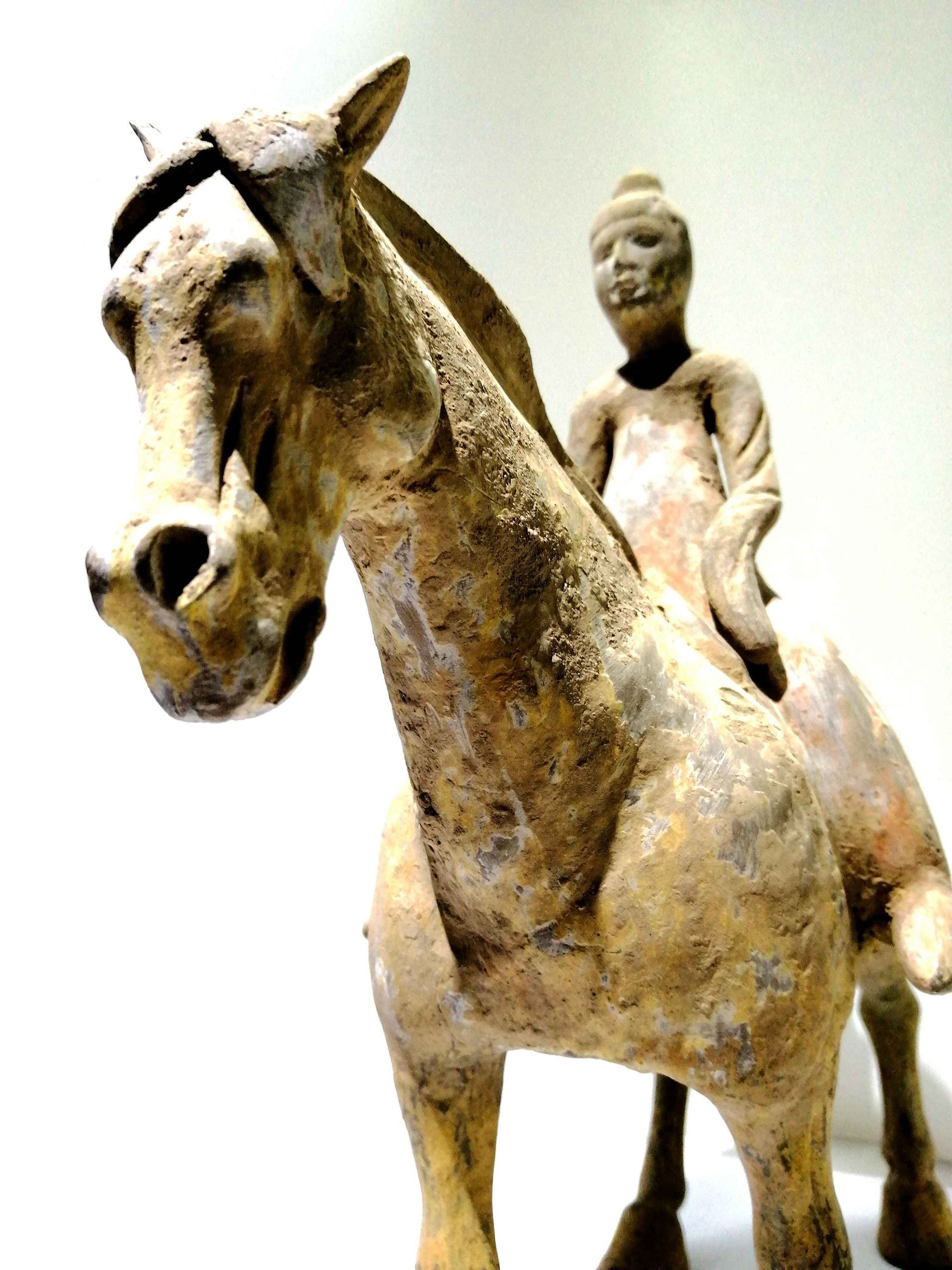 Coppia equestre terracotta dinastia Tang