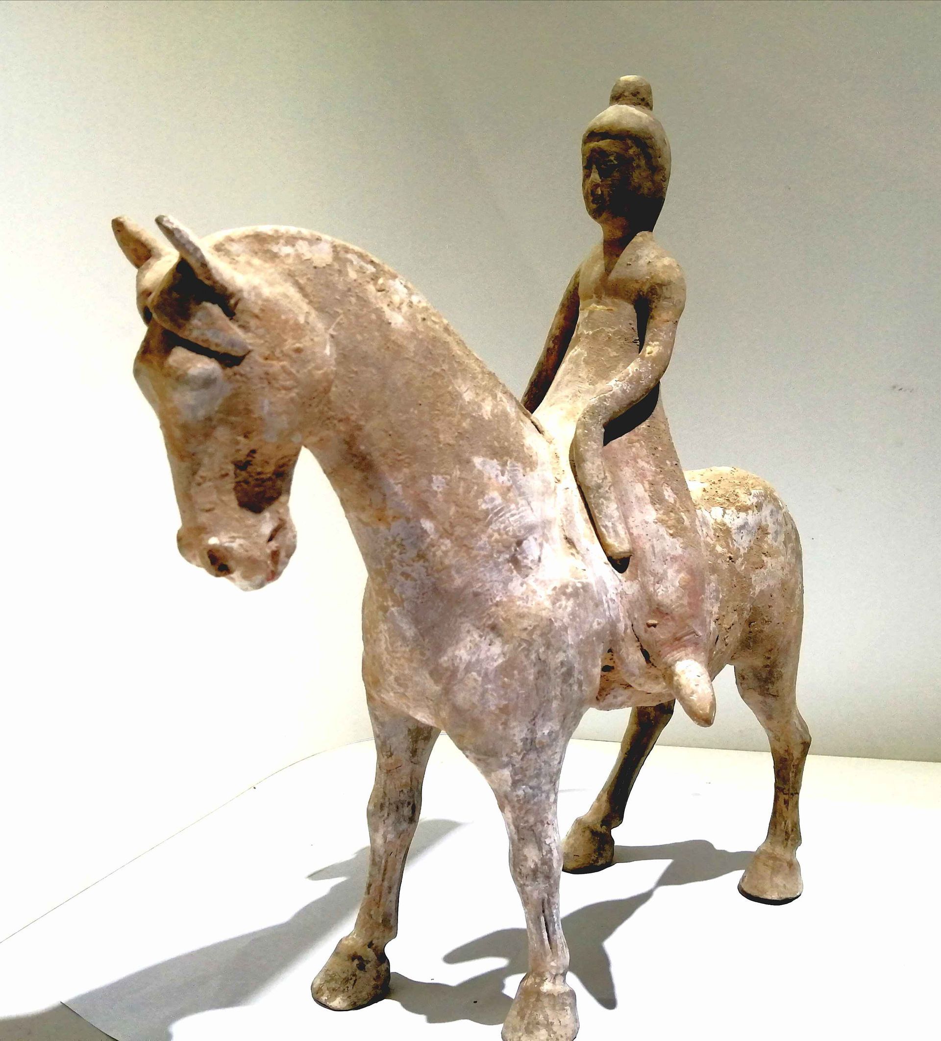 Coppia equestre terracotta dinastia Tang