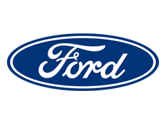 Ford logo: Blue oval with a white border and the white word 