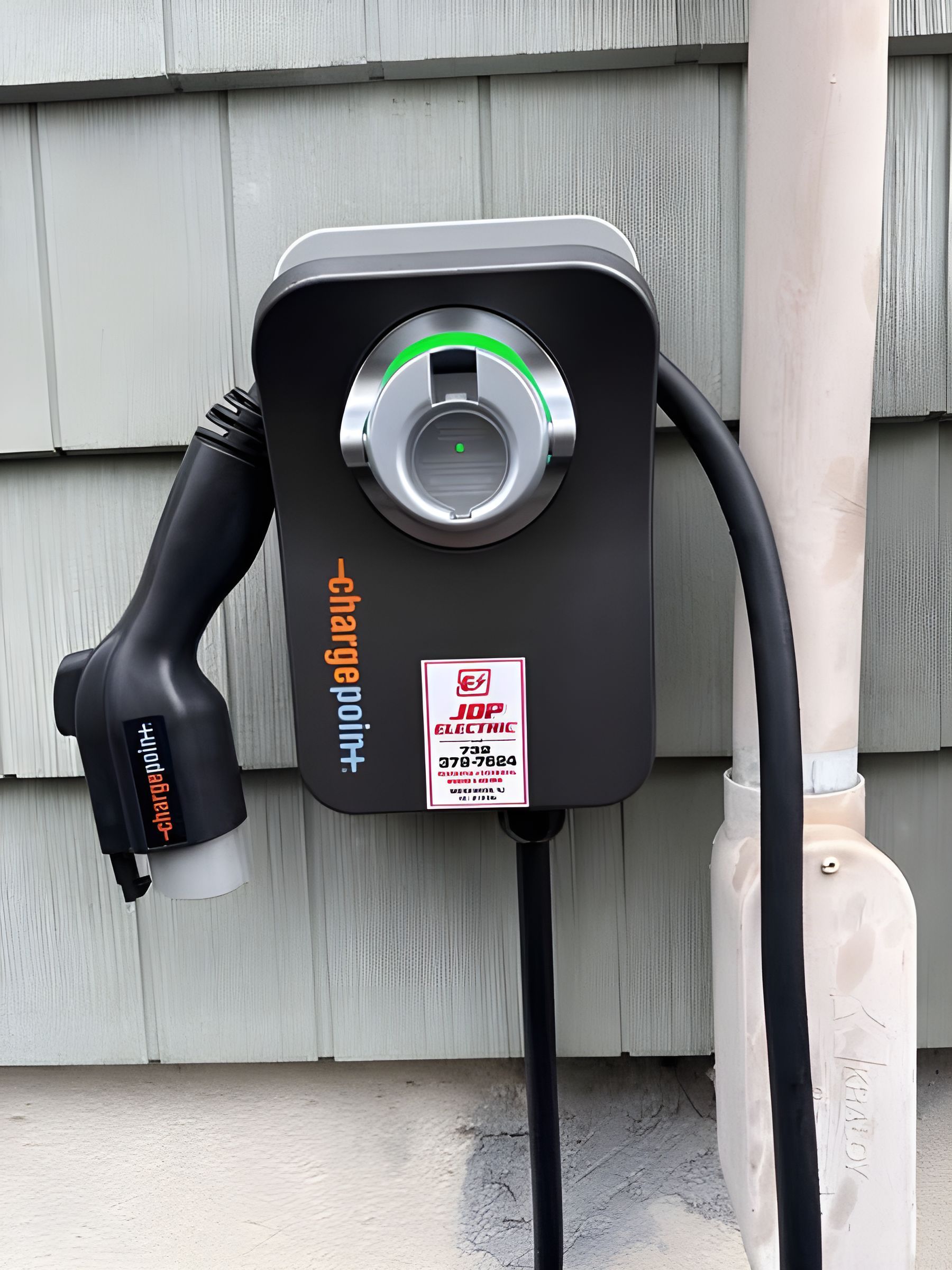 EV charger installed by JDP Electric at a home in Central New Jersey