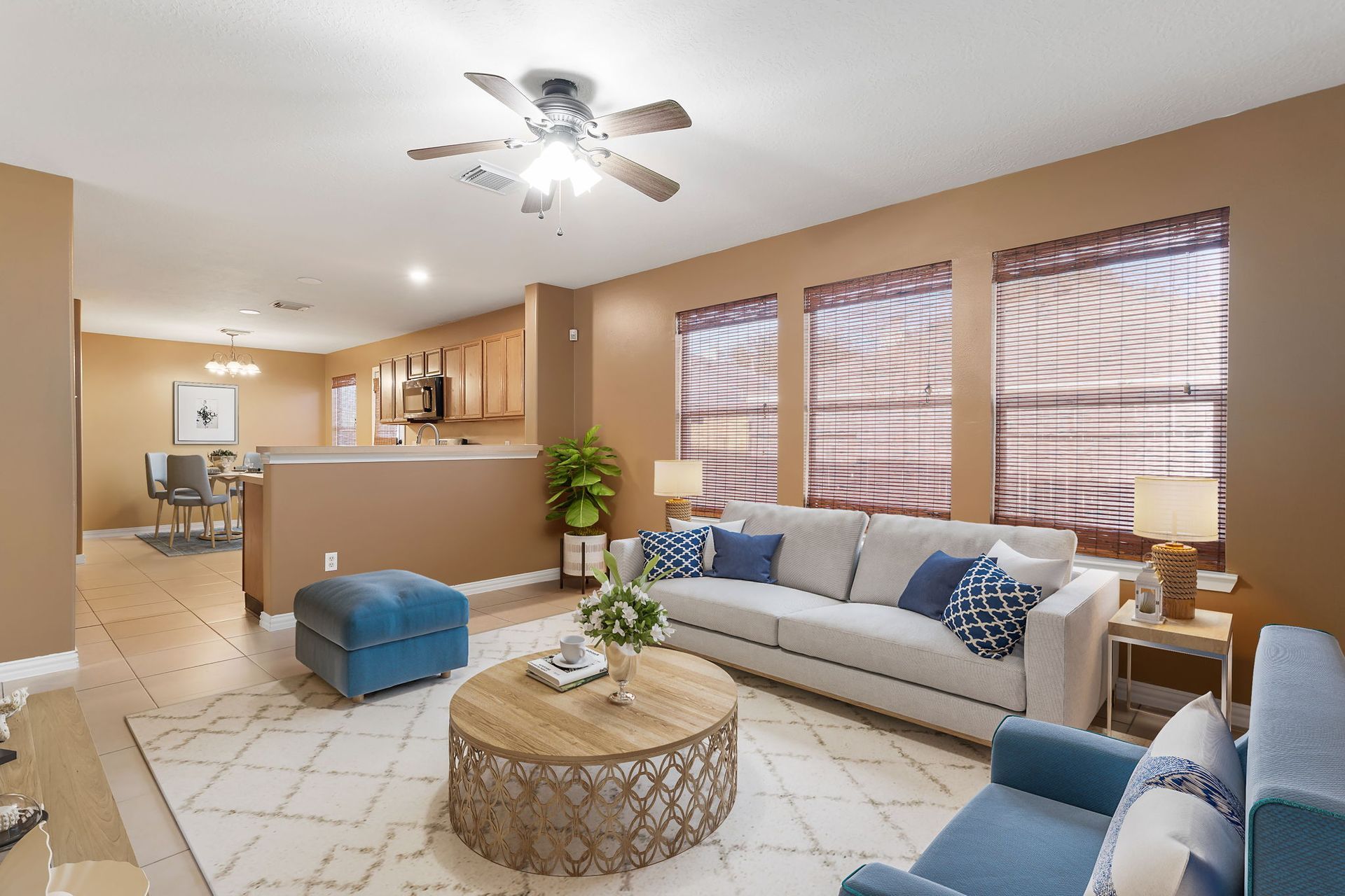 A beautifully designed living room in Katy Texas