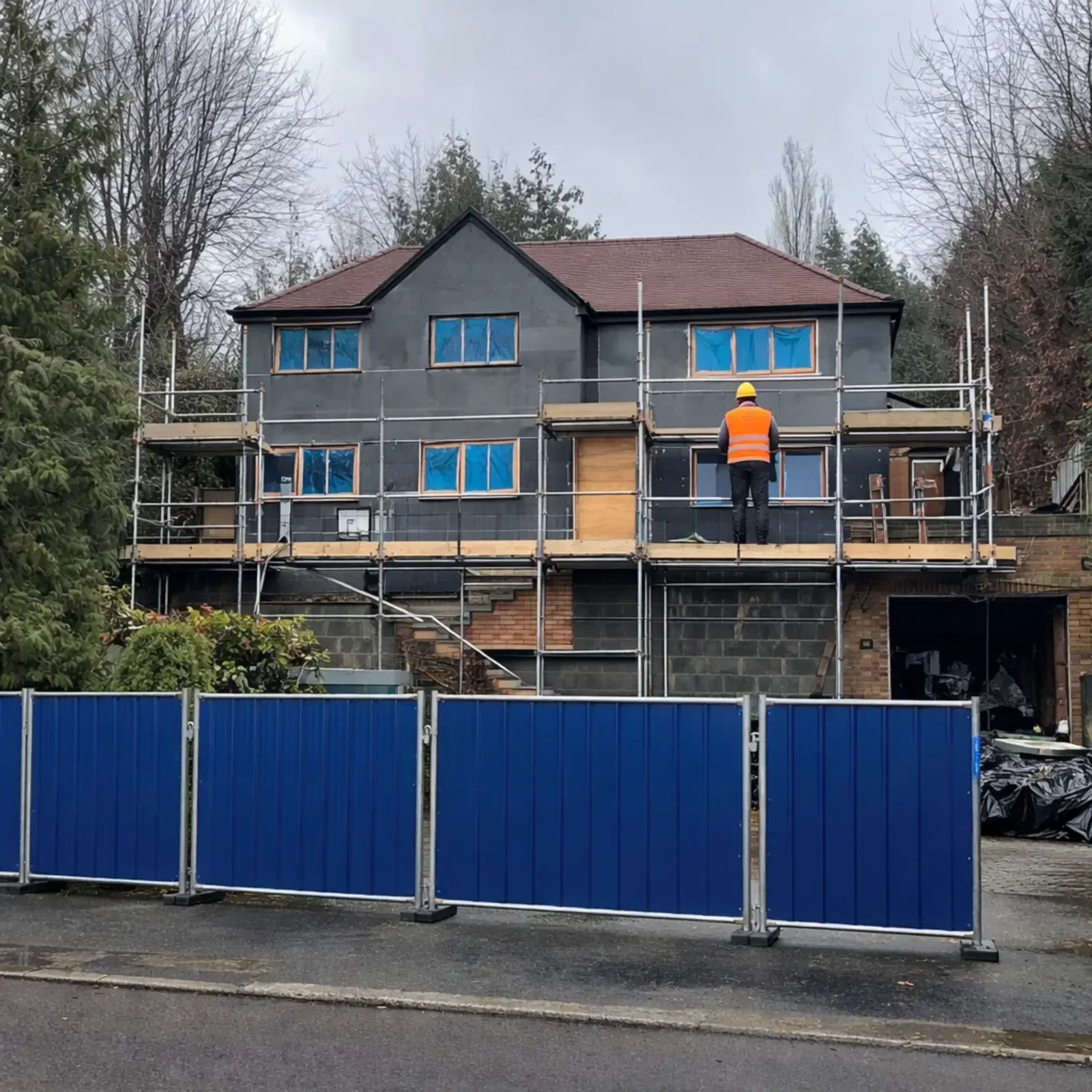 Work in progress Freshly Isulated and about to be rendered house exterior in Canvey Island