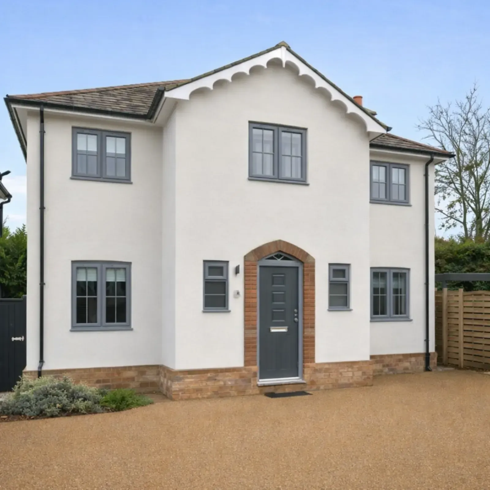 Freshly rendered house exterior in Harlow, Essex