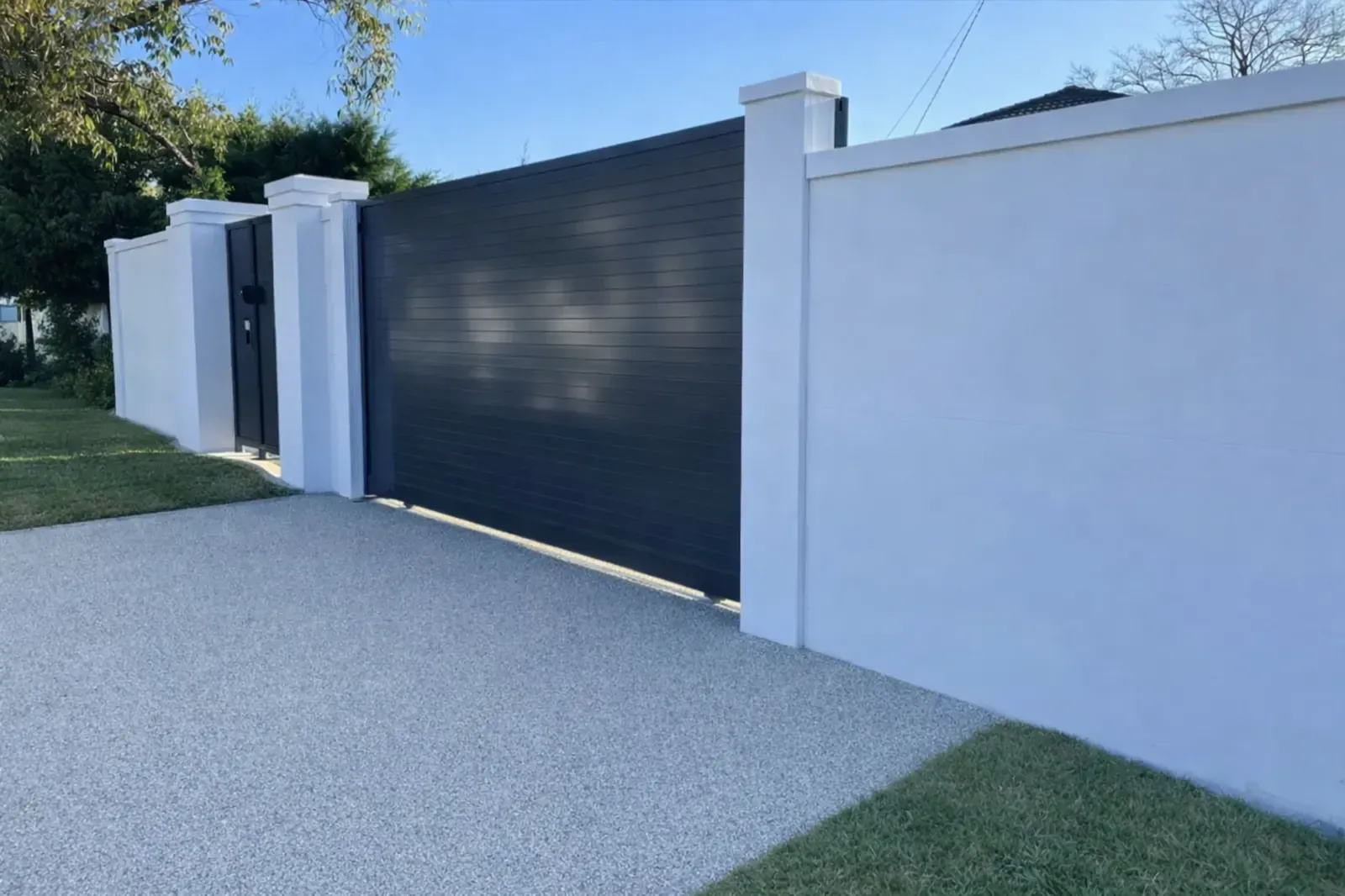 Freshly rendered exterior wall in Walton-on-the-Naze, Essex