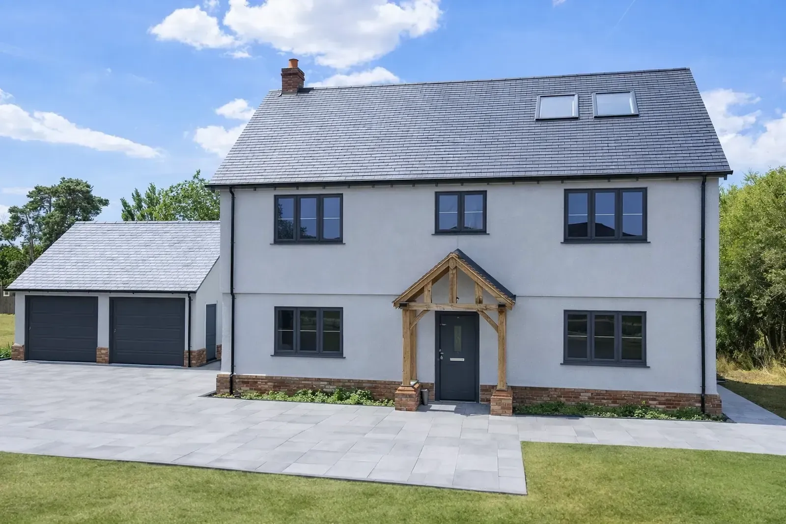 Freshly rendered house exterior in Witham, Essex