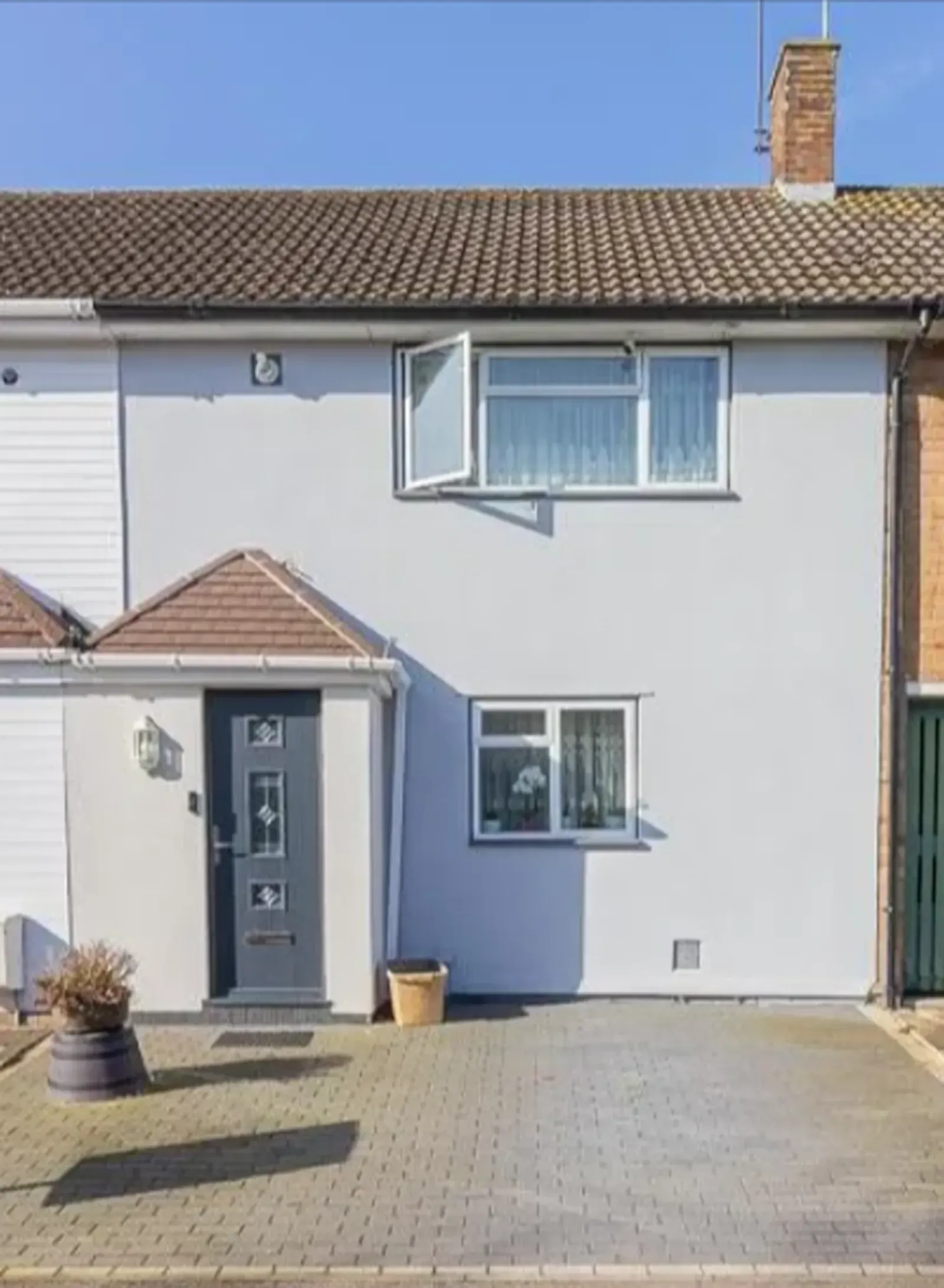 Freshly rendered house exterior in Basildon, Essex