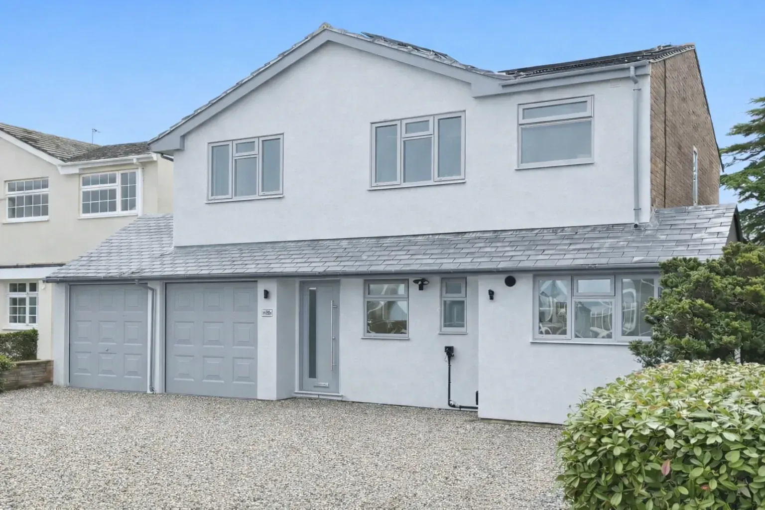 Freshly rendered house exterior in Southend-on-Sea, Essex