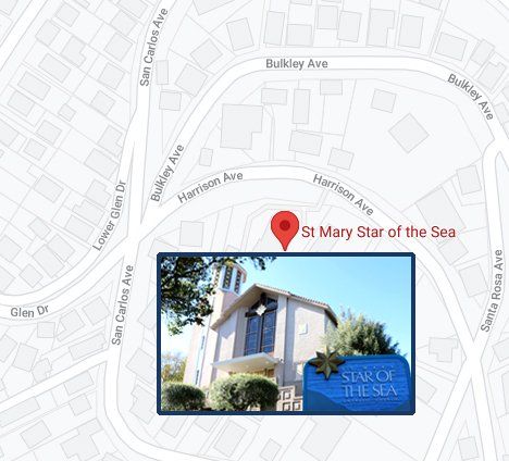 Map and photo  of St. Mary Star of the Sea Catholic Church