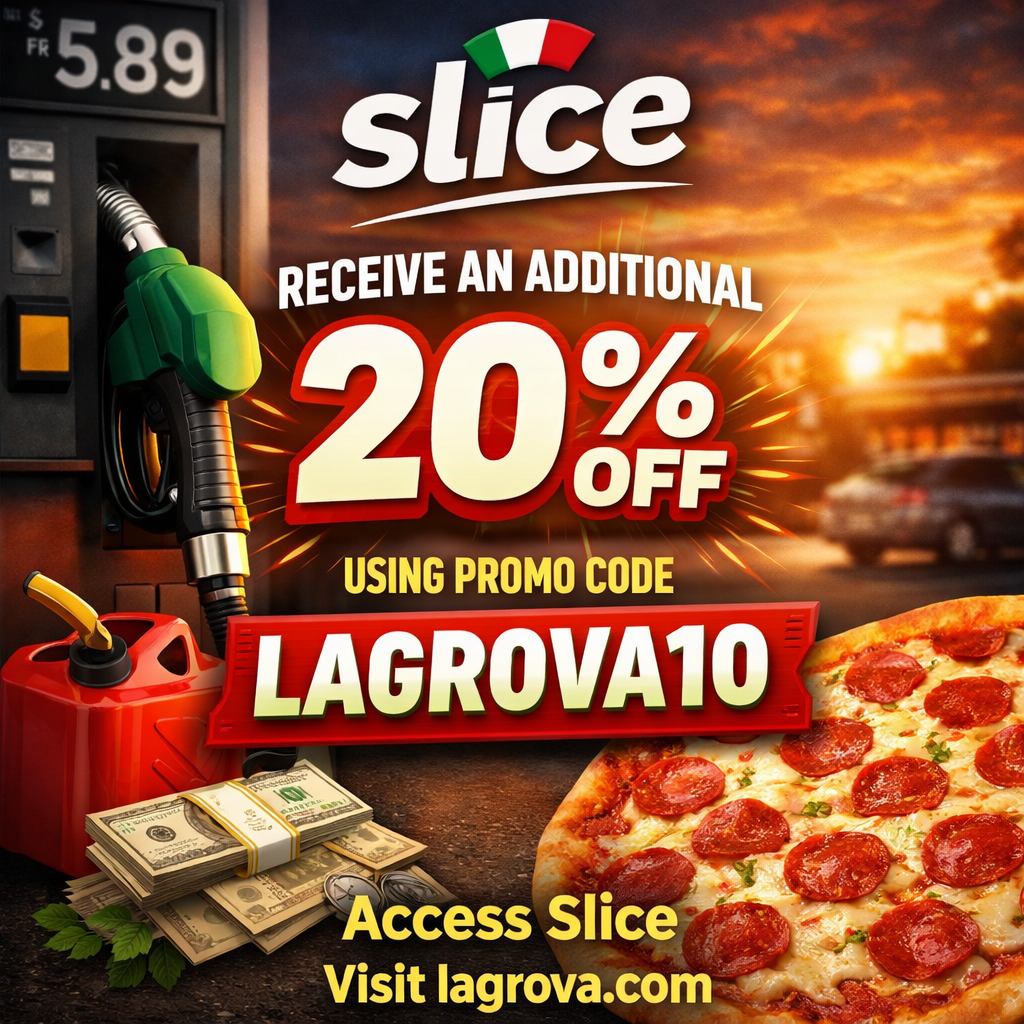 La Grova Ristorante catering menu with salad, appetizers, entrees, and pricing.